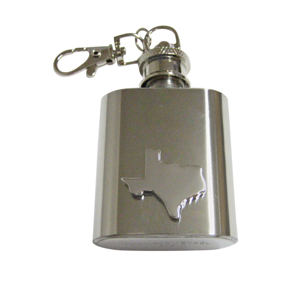 Texas State Map Shape Keychain Flask - image 1